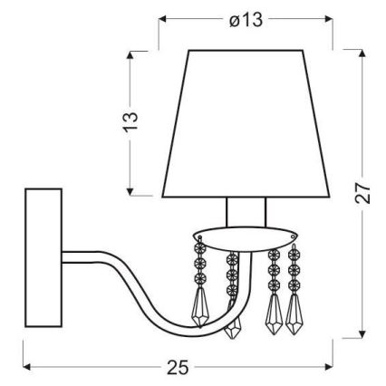 Lampada da parete RUTI 1xE14/40W/230V