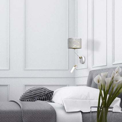 Lampada da parete SENSO 1xE27/40W/230V + 1xGU10/MR11/7W bianco