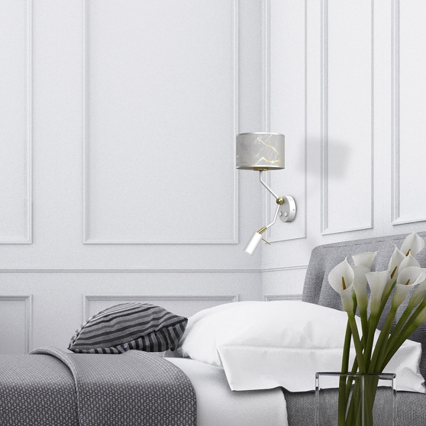 Lampada da parete SENSO 1xE27/40W/230V + 1xGU10/MR11/7W bianco