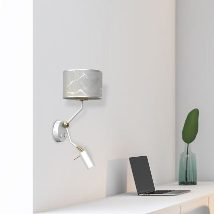 Lampada da parete SENSO 1xE27/40W/230V + 1xGU10/MR11/7W bianco