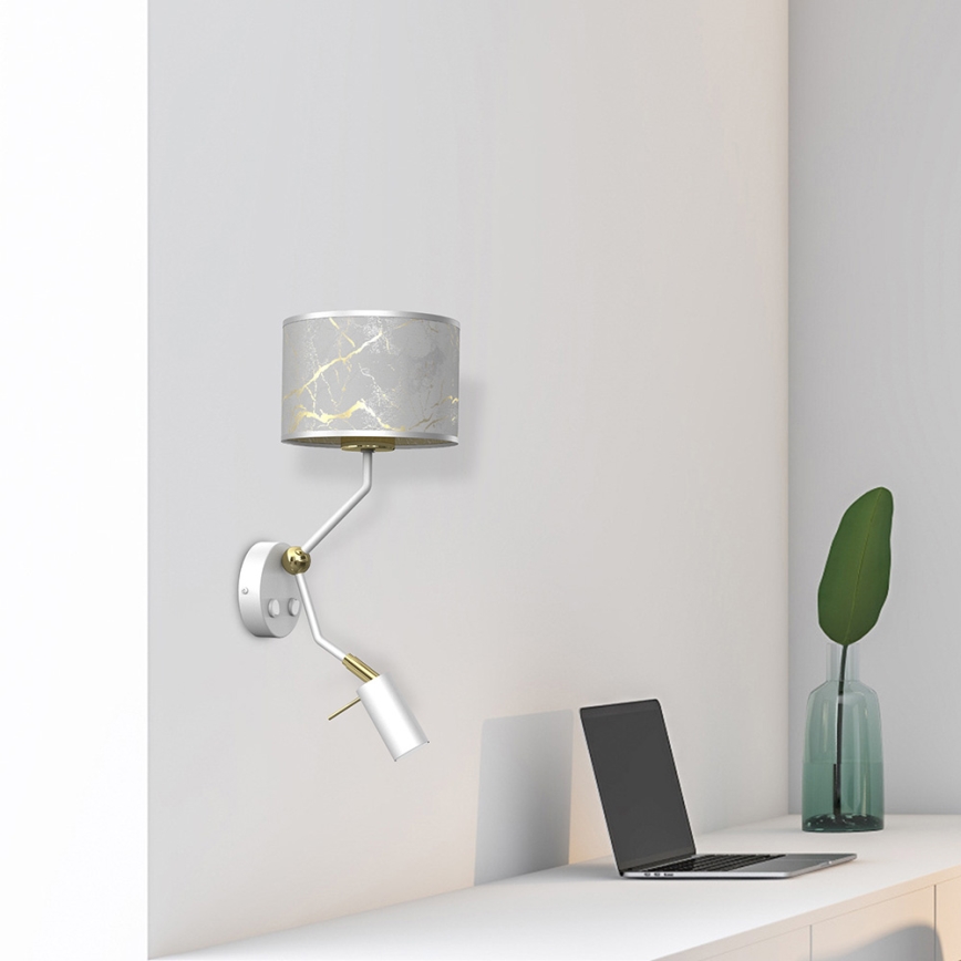Lampada da parete SENSO 1xE27/40W/230V + 1xGU10/MR11/7W bianco