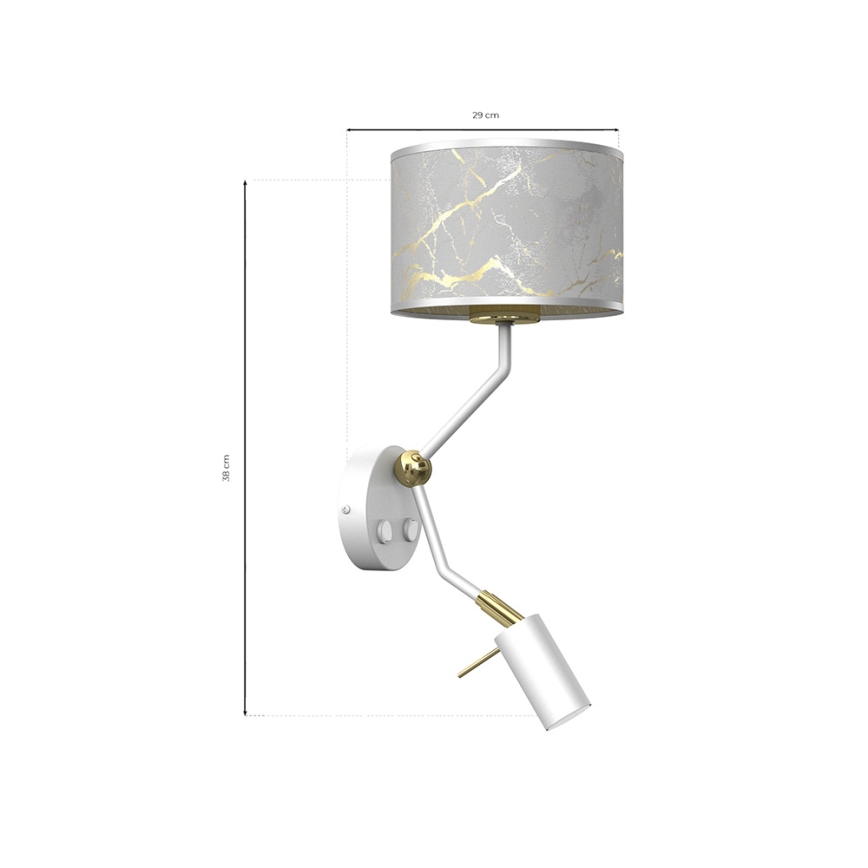 Lampada da parete SENSO 1xE27/40W/230V + 1xGU10/MR11/7W bianco