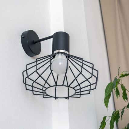 Lampada da parete SOLANO 1xE27/15W/230V nero/cromo lucido