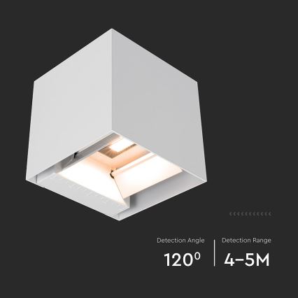 Lampada da parete solare a LED con sensore LED/9W/5V 3000/4000/5000K IP65 2600 mAh bianca