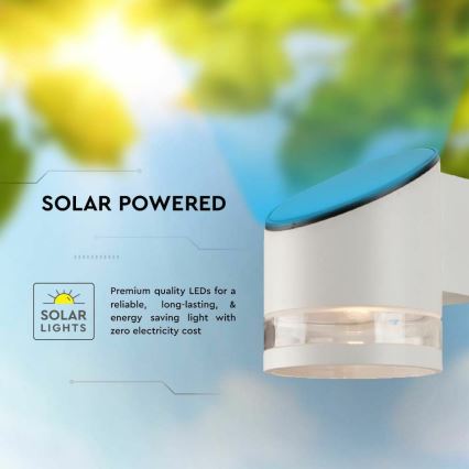 Lampada da parete solare a LED con sensore LED/1W/3,7V IP44 3000K bianco