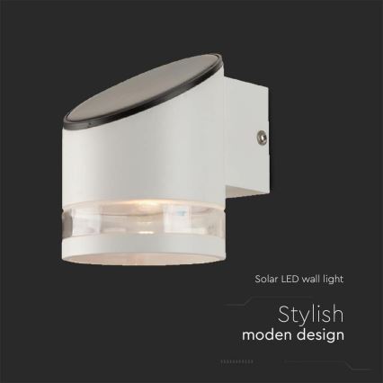 Lampada da parete solare a LED con sensore LED/1W/3,7V IP44 3000K bianco