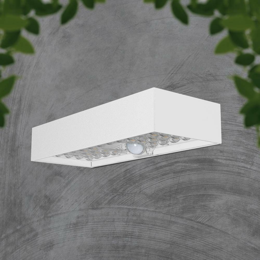 Lampada da parete solare a LED con sensore LED/6W/3,7V IP65 4000K bianco