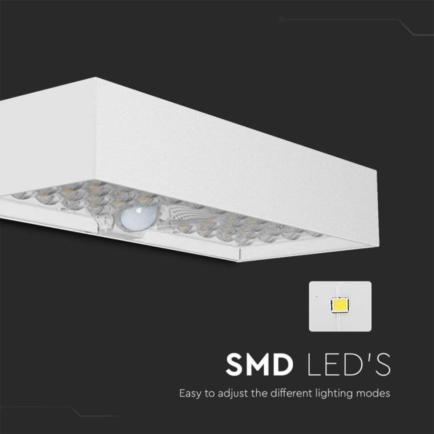 Lampada da parete solare a LED con sensore LED/6W/3,7V IP65 4000K bianco