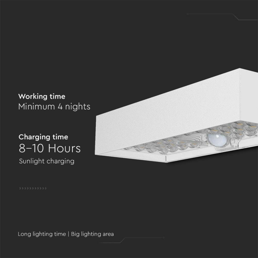 Lampada da parete solare a LED con sensore LED/6W/3,7V IP65 4000K bianco