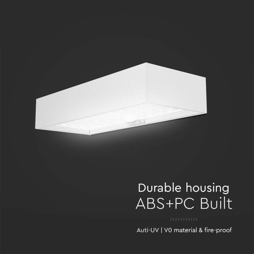 Lampada da parete solare a LED con sensore LED/6W/3,7V IP65 4000K bianco