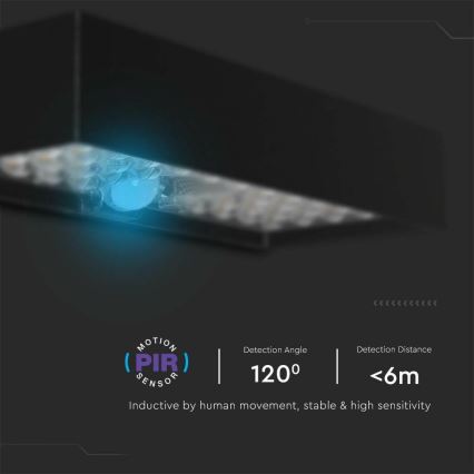 Lampada da parete solare a LED con sensore LED/6W/3,7V IP65 4000K nero