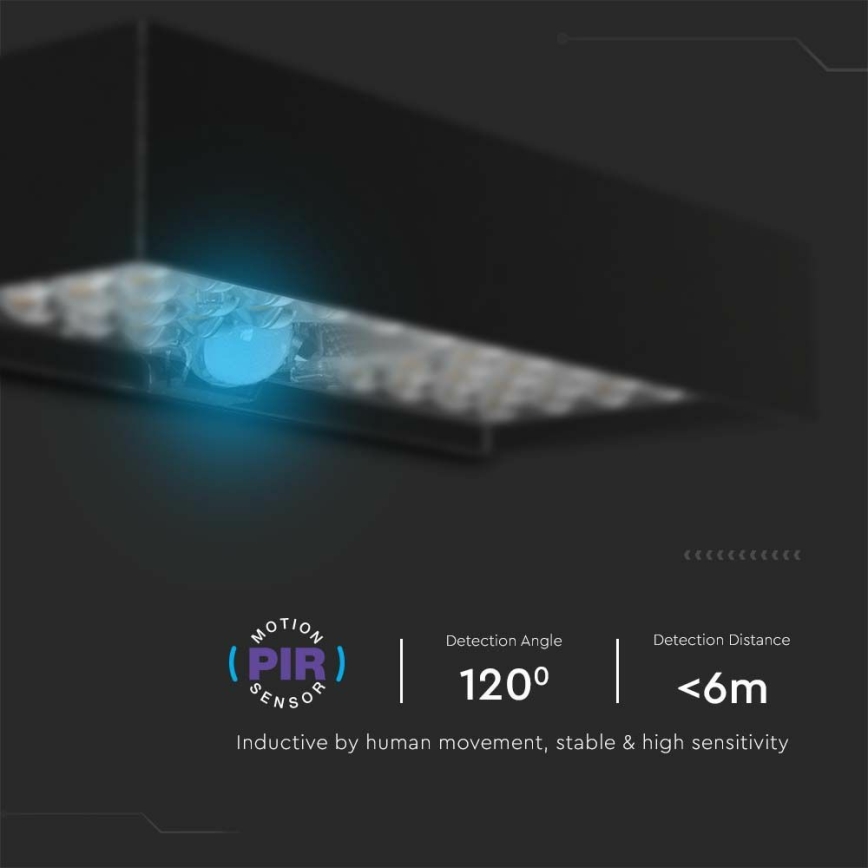 Lampada da parete solare a LED con sensore LED/6W/3,7V IP65 4000K nero
