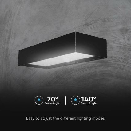 Lampada da parete solare a LED con sensore LED/6W/3,7V IP65 4000K nero