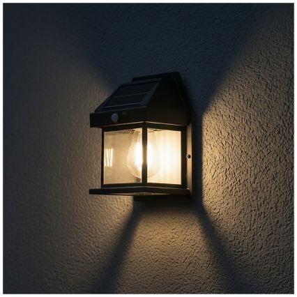 Lampada da parete solare a LED con sensore OMVIA LED/3,7V 3000K IP44 1200 mAh