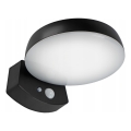Lampada da parete solare a LED dimmerabile con sensore LED/3W/3,7V 1800 mAh IP54 nera