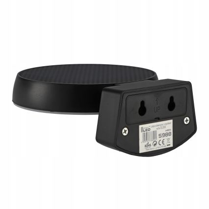 Lampada da parete solare a LED dimmerabile con sensore LED/3W/3,7V 1800 mAh IP54 nera