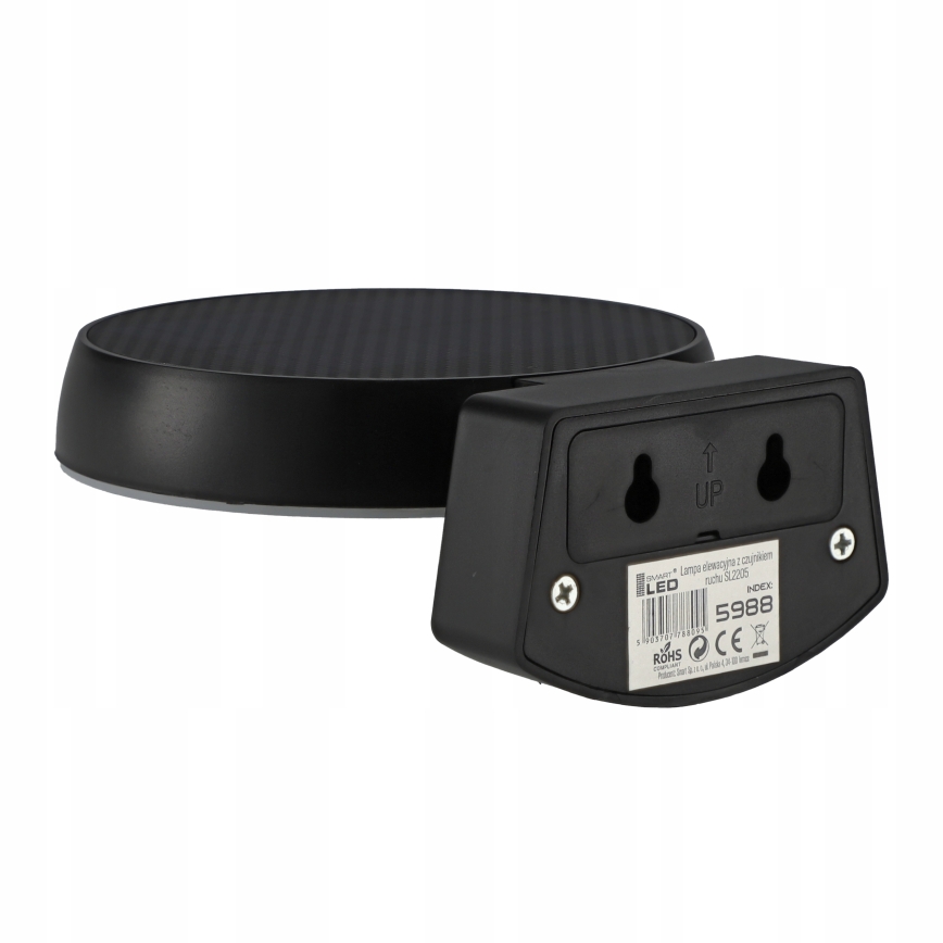 Lampada da parete solare a LED dimmerabile con sensore LED/3W/3,7V 1800 mAh IP54 nera