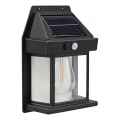 Lampada da parete solare LED con sensore LED/3,7V 600 mAh IP44 nera