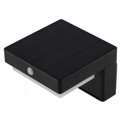 Lampada da parete solare LED con sensore LED/5W/3,7V 2000 mAh IP44 nero