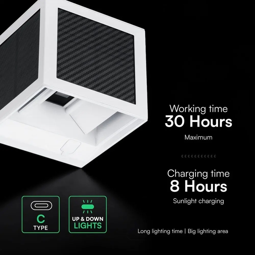 Lampada da parete solare LED con sensore LED/9W/3,7V 3000/4000/6000K IP65 2600 mAh bianca