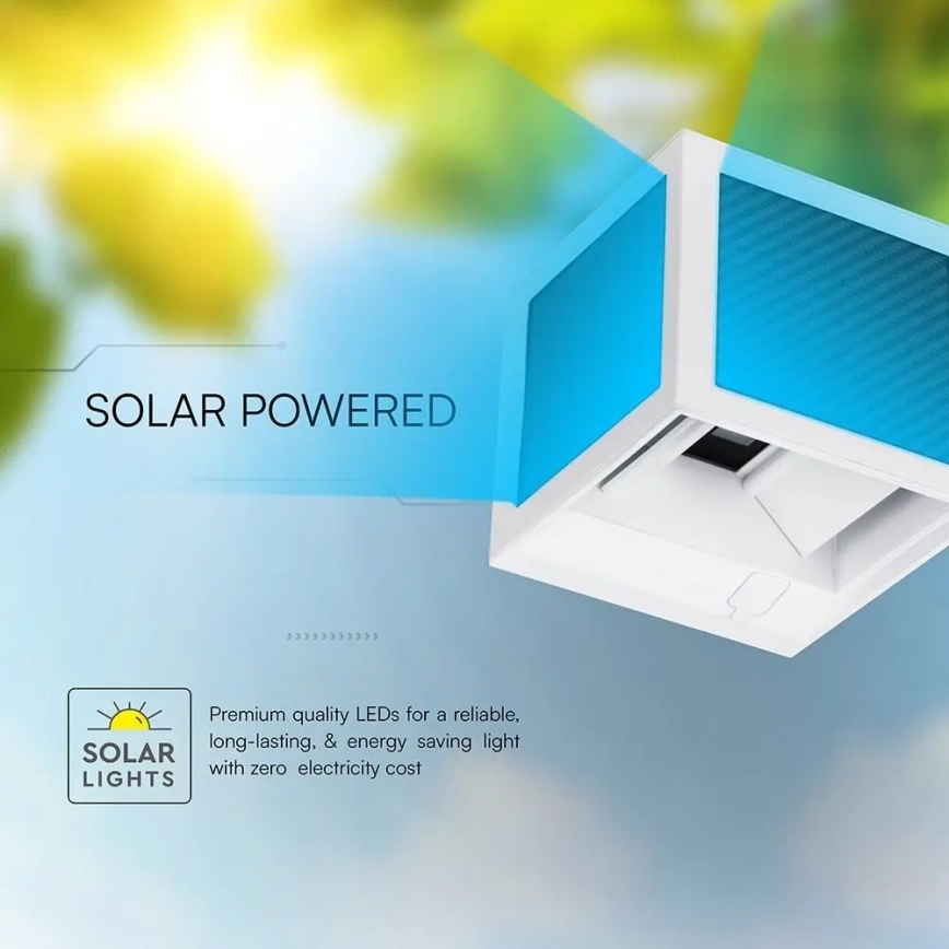 Lampada da parete solare LED con sensore LED/9W/3,7V 3000/4000/6000K IP65 2600 mAh bianca