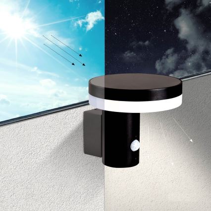 Lampada da parete solare LED con sensore SOLARIS3 LED/5,5W/3,7V 4000K IP44 2600 mAh