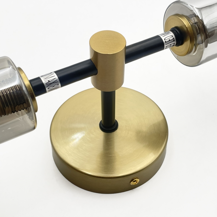 Lampada da parete TESSA 2xG9/5W/230V ottone/nero fumé