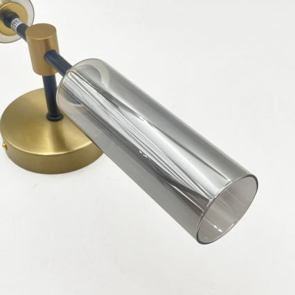 Lampada da parete TESSA 2xG9/5W/230V ottone/nero fumé
