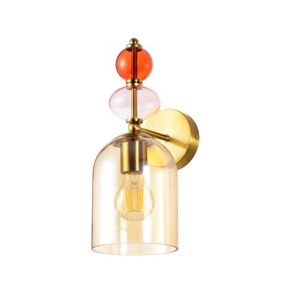 Lampada da parete TROPEA 1xE27/15W/230V dorata/beige fumé