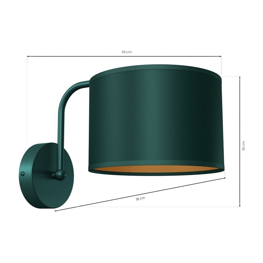 Lampada da parete VERDE 1xE27/60W/230V verde
