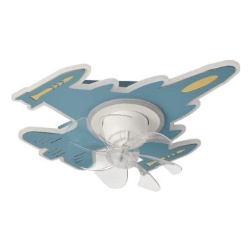 Lampada da soffitto dimmerabile a LED per bambini con ventilatore LED/63W/230V 3000/4000/6000K 68x57 cm blu + telecomando