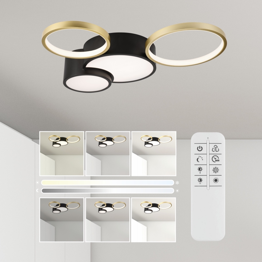Lampada da soffitto dimmerabile ALIZEE LED/30W/230V 3000-6500K nero/oro