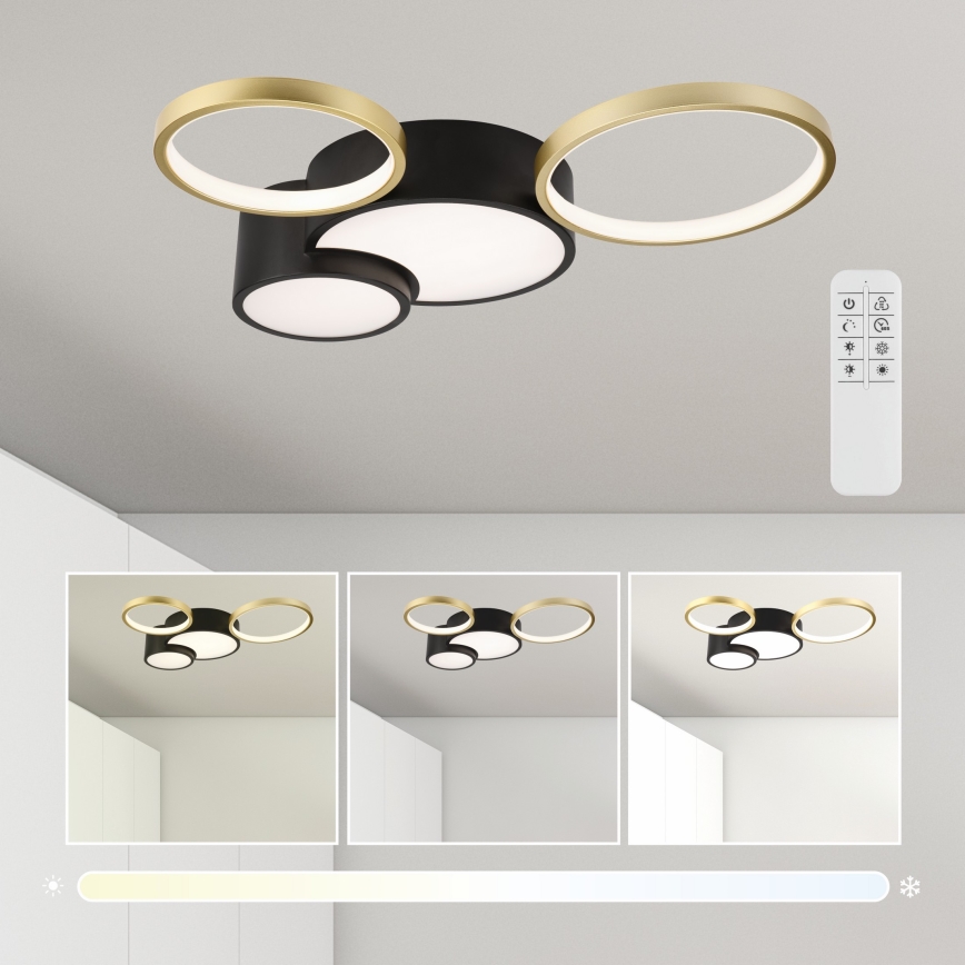 Lampada da soffitto dimmerabile ALIZEE LED/30W/230V 3000-6500K nero/oro