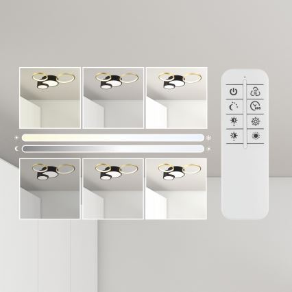 Lampada da soffitto dimmerabile ALIZEE LED/30W/230V 3000-6500K nero/oro