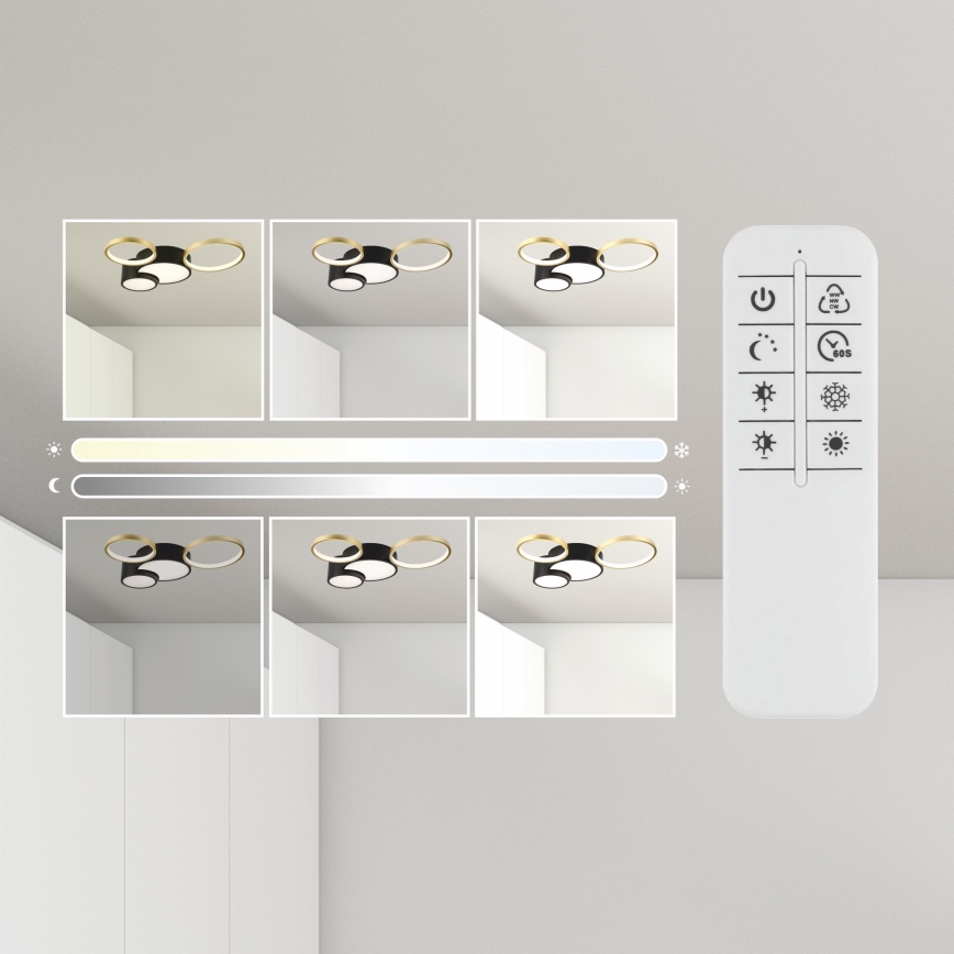 Lampada da soffitto dimmerabile ALIZEE LED/30W/230V 3000-6500K nero/oro