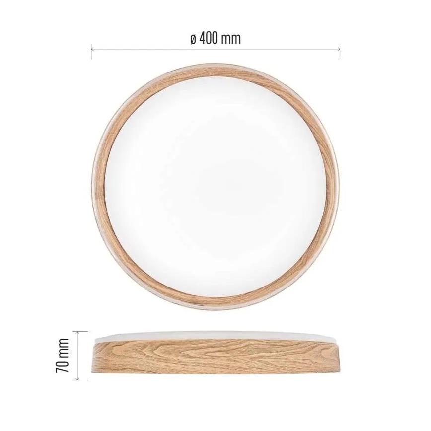 Plafoniera LED dimmerabile ILVI LED/30W/230V 2700-6500K Ø 40 cm finitura effetto legno + telecomando
