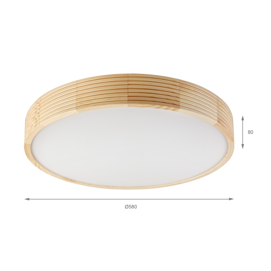 Lampada da soffitto NATURAL MODERN 4xE27/15W/230V Ø 58 cm in pino