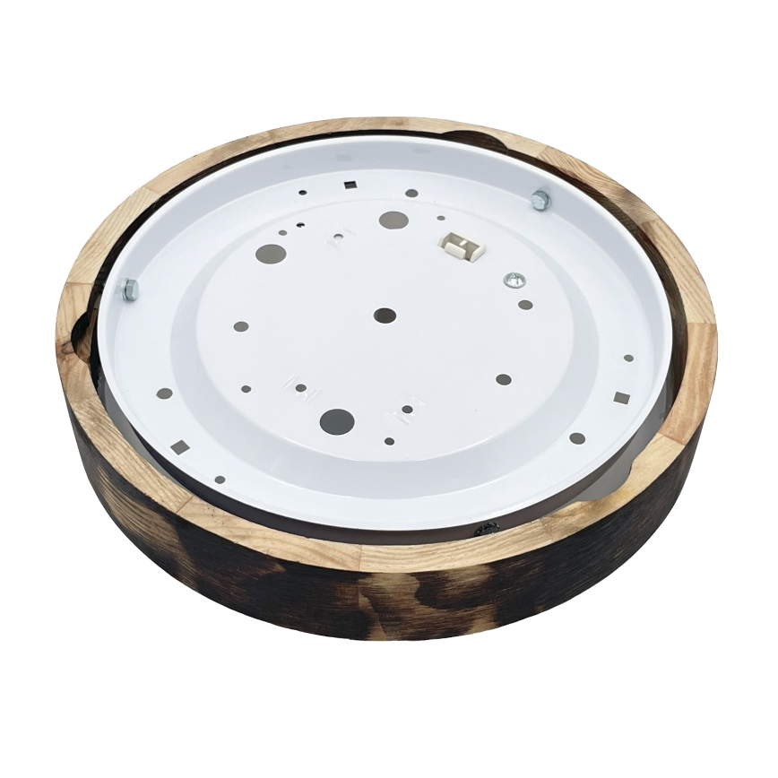 Lampada da soffitto OAK SMOKY SLIM 1xE27/15W/230V Ø 27 cm rovere/marrone scuro