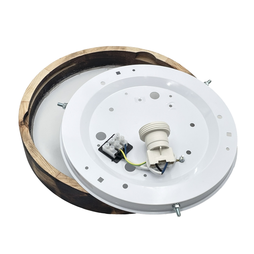 Lampada da soffitto OAK SMOKY SLIM 1xE27/15W/230V Ø 27 cm rovere/marrone scuro