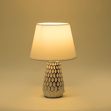 Lampada da tavolo 1xE14/40W/230V bianco/argento