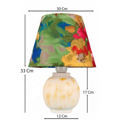 Lampada da tavolo 1xE27/40W/230V bianco/colorato