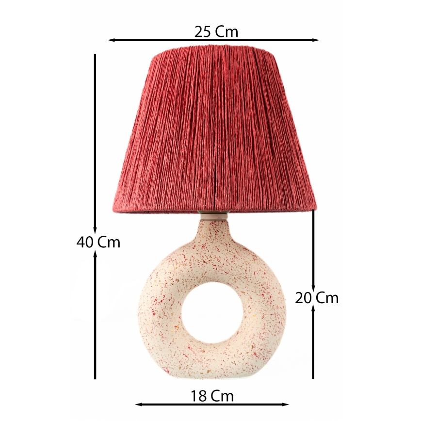 Lampada da tavolo 1xE27/40W/230V bianco/rosso