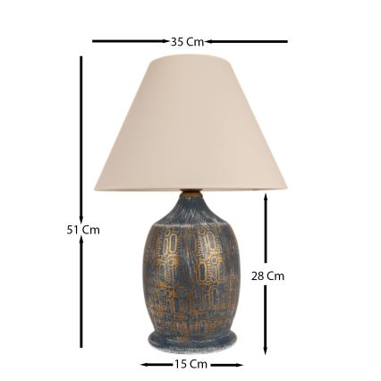 Lampada da tavolo 1xE27/40W/230V blu/oro