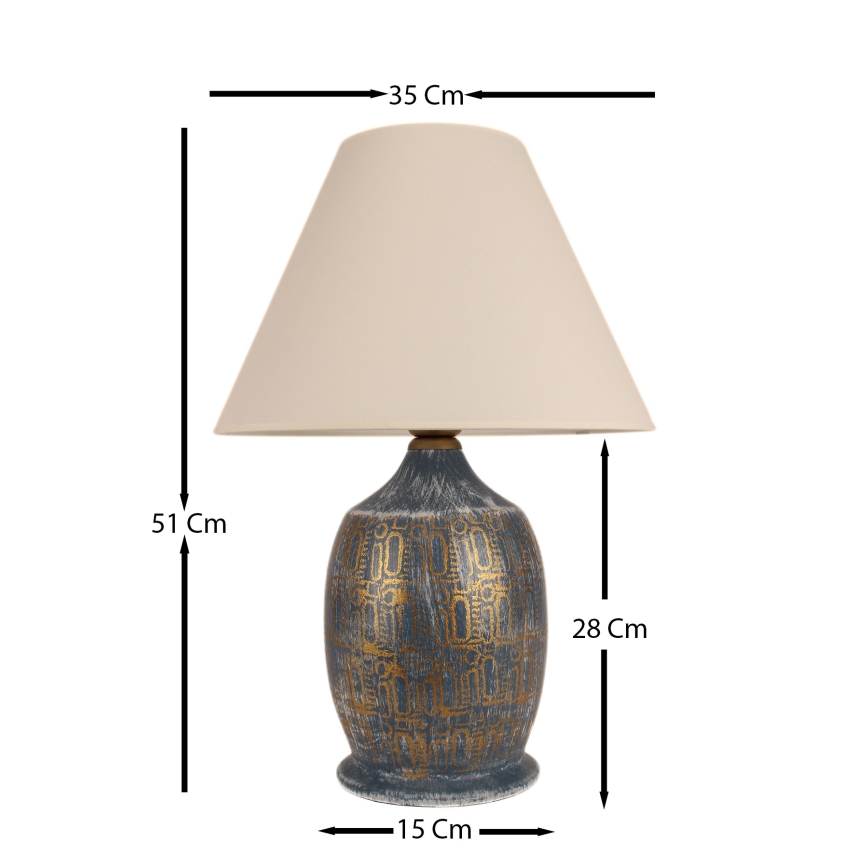 Lampada da tavolo 1xE27/40W/230V blu/oro