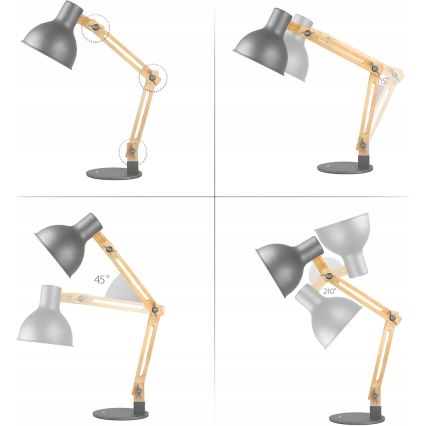 Lampada da tavolo 1xE27/40W/230V grigia