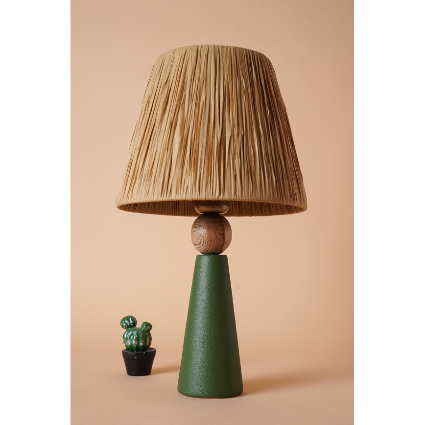 Lampada da tavolo 1xE27/40W/230V marrone/verde