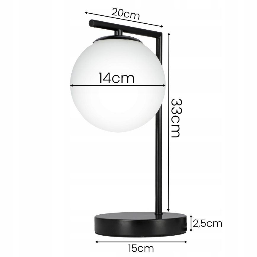 Lampada da tavolo 1xE27/40W/230V nero/bianco