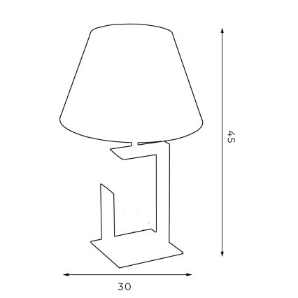 Lampada da tavolo 1xE27/60W/230V 45 cm blu/oro