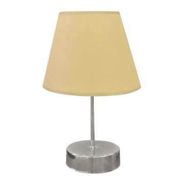 Lampada da tavolo 1xE27/60W/230V beige/cromo lucido
