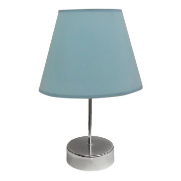 Lampada da tavolo 1xE27/60W/230V blu/cromo lucido